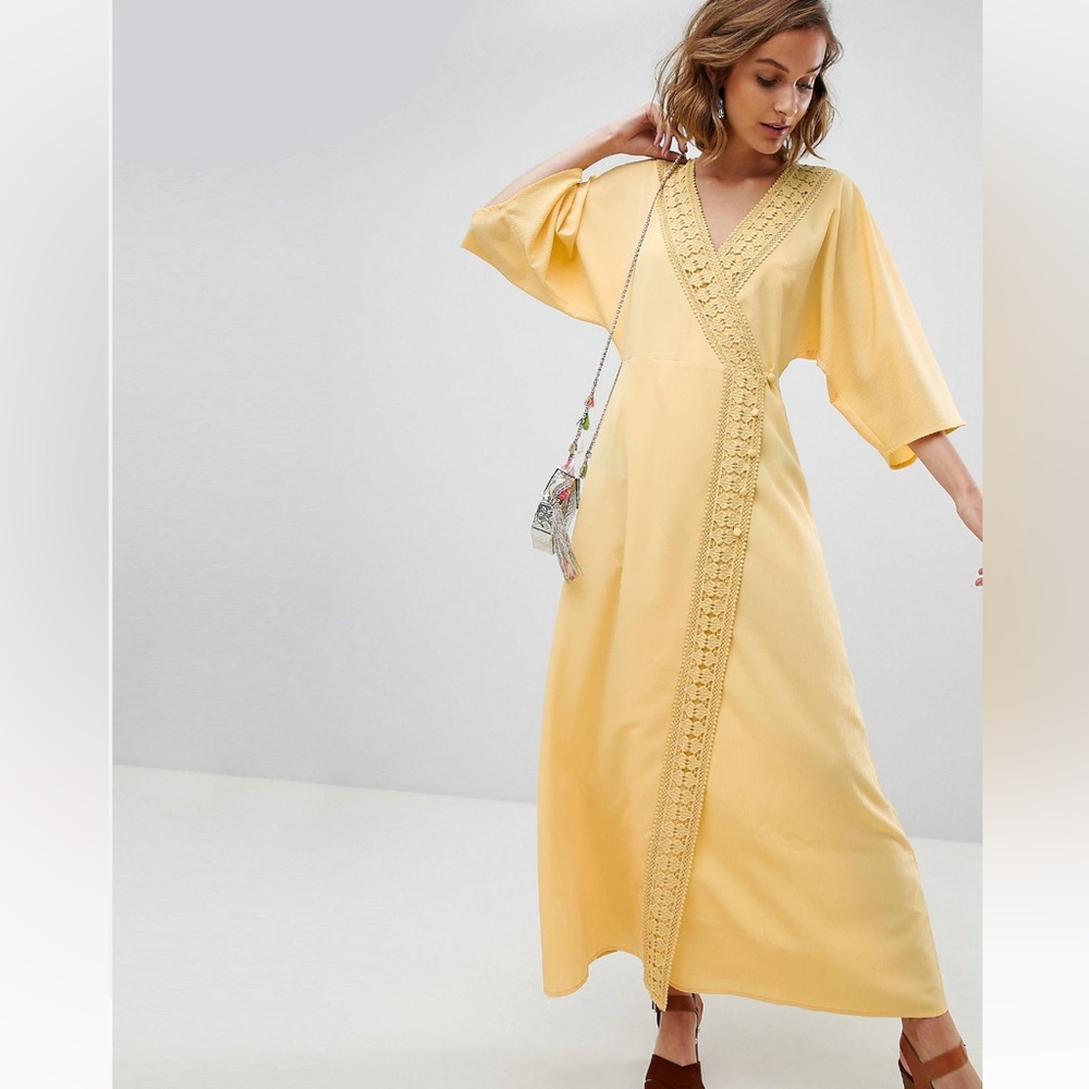 ASOS DESIGN maxi dress with crochet trim